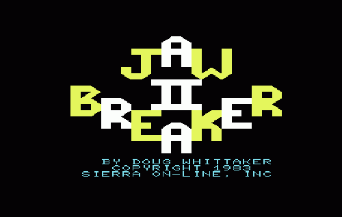 Jawbreaker II title screen for Vic-20